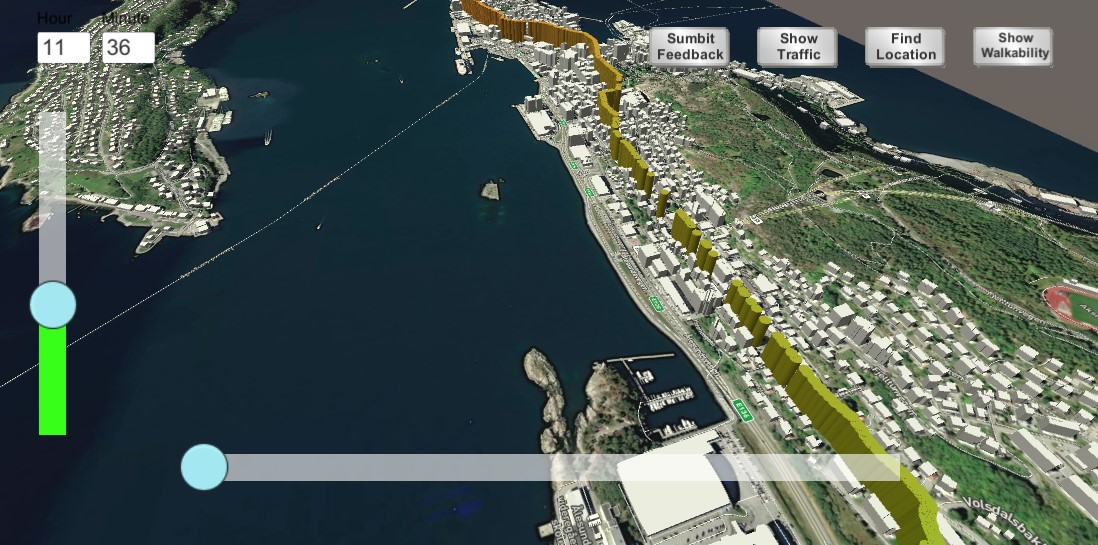 AR visualization of urban parameters and traffic